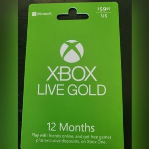 XBox Live Gold 12 Month Gift Card